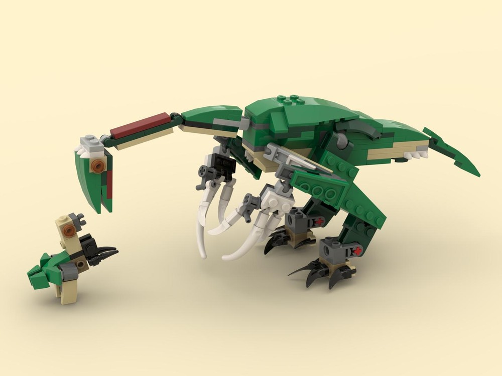 Lego 31058 Therizinosaurus cheloniformis with young (minifig scale)
