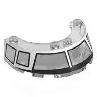 Lego Windscreen 4 x 6 x 1 Round with Black/White Cockpit Frame Print