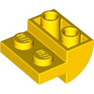 Lego Brick Curved Inverted 2 x 2 with 1 x 2 Cutouts / Yellow
