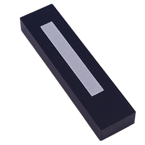 Lego Modulex Tile 2 x 8 without Internal Support with White 'I' Print / Modulex Black
