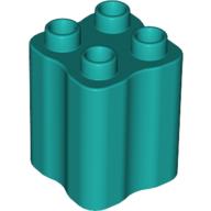 Lego Duplo Brick 2 x 2 x 2 with Indented Sides (Tree Trunk) / Dark Turquoise