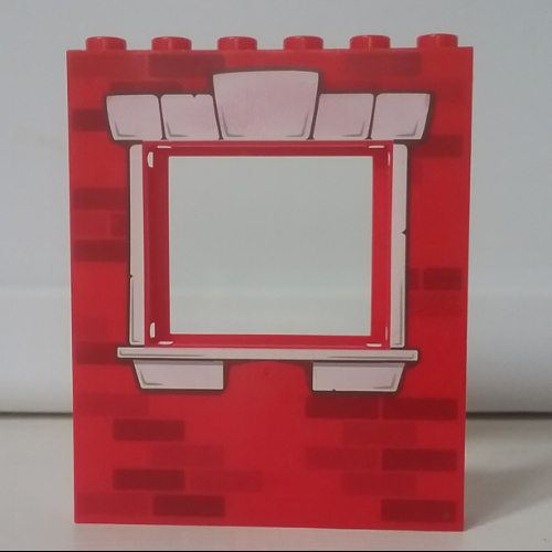 Lego Panel 1 x 6 x 6 with Window with Bricks and White Window Frame Print