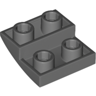 Lego Brick Curved Inverted 2 x 2 x 2/3 / Dark Bluish Gray