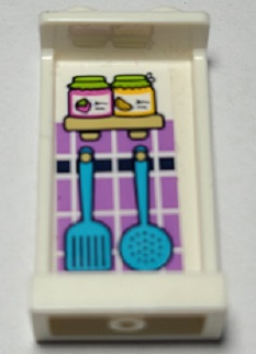 Lego Panel 1 x 2 x 3 with Side Supports - Hollow Studs with Jars, Spatulas and Tiles on Inside Pattern (Sticker) - Set 41340