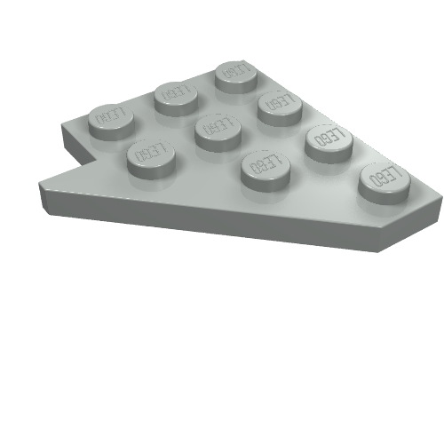 Lego Wedge Plate 4 x 4 Wing Right / Light Gray