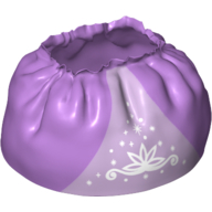 Lego Duplo Skirt Satin with Swirling Floral Design and Stardust on Lavender Underskirt Print (Rapunzel)