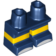 Lego Legs Short with Yellow Stripe Pattern, White Toes Print [Multi Color Injection]
