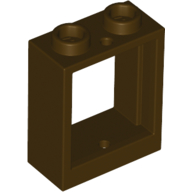 Lego Window 1 x 2 x 2 Flat Front / Dark Brown