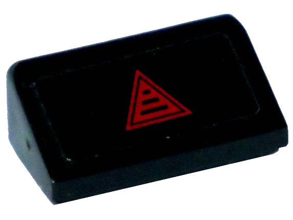 Lego Slope 30 1 x 2 x 2/3 with Red Triangle Pattern (Sticker) - Set 70816