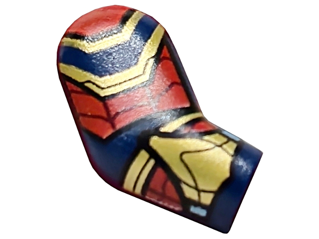 Lego Arm, Right with Gold and Red Armor, Dark Red Webs Pattern