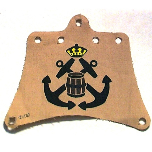 Lego Sail, 12 x 10 with 7 Holes, Black Crossed Anchors Print