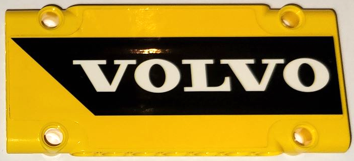 Lego Technic, Panel Plate 5 x 11 x 1 with White 'VOLVO' on Black Stripe Pattern Model Right Side (Sticker) - Set 42114