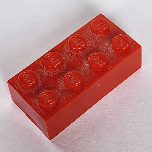 Lego Brick 2 x 4 without Bottom Tubes / Red