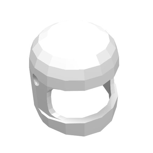 Lego Helmet Classic with Thick Chin Guard and Visor Dimples / White