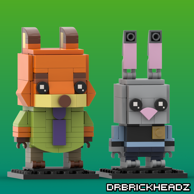 Lego Nick Wilde + Judy Hopps (Zootopia) Brickheadz
