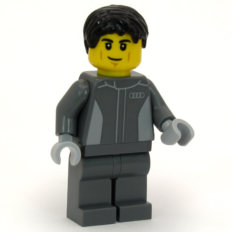 Lego Audi Revolut F1 Driver, Black Hair