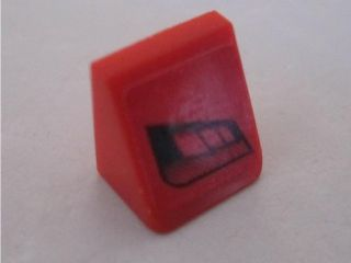 Lego Slope 30 1 x 1 x 2/3 with Black Faded Air Vents on Red Background Pattern Model Right Side (Sticker) - Set 8495 / Red