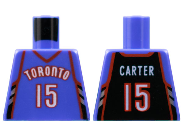 Lego Torso NBA Toronto Raptors #15 Carter (Road Jersey) Pattern