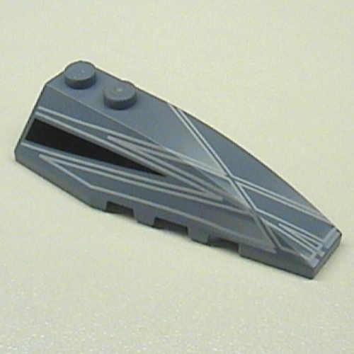 Lego Brick Wedged, Curved 6 x 2 Right with Alpha Team Arctic Print / Sand Blue