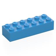 Lego Brick 2 x 6 / Dark Azure