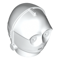 Lego Minifig Head Special, Protocol Droid (C-3PO) [Plain] / White