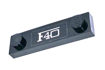 Lego Plate, Modified 1 x 4 with 2 Studs without Groove with White 'F40' Pattern (Sticker) - Set 75890