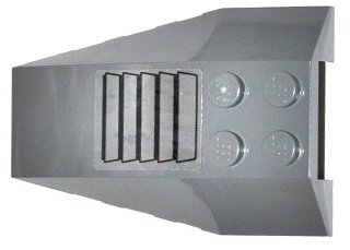 Lego Wedge 6 x 4 Triple Curved with Air Vent Pattern (Sticker) - Set 60046 / Dark Bluish Gray