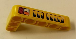 Lego Technic, Liftarm, Modified Bent Thick L-Shape 3 x 5 with Taillights and Air Vents Pattern Model Left Side (Sticker) - Set 42006
