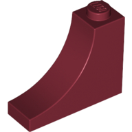 Lego Brick Arch 1 x 3 x 2 Inverted [Inside Bow] / Dark Red