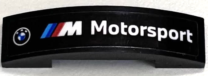 Lego Slope, Curved 4 x 1 x 2/3 Double with BMW Logo and White 'M Motorsport' Pattern (Sticker) - Set 76922