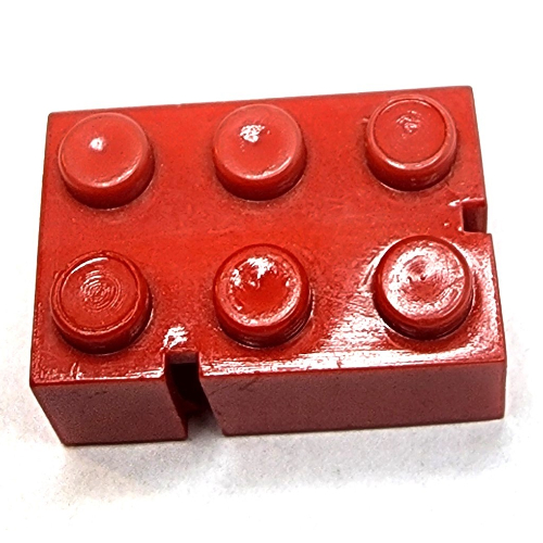 Lego Brick 2 x 3 with 2 Slots Left / Red