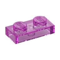 Lego Plate 1 x 2 / Trans-Dark Pink
