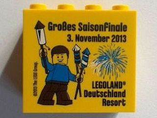 Lego Brick 2 x 4 x 3 with Legoland Deutschland Resort Großes Saisonfinale 3. November 2013 Pattern