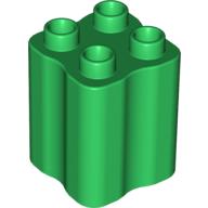 Lego Duplo Brick 2 x 2 x 2 with Indented Sides (Tree Trunk) / Green