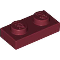 Lego Plate 1 x 2 / Dark Red