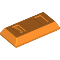 Lego Tile Special 1 x 2 with Sloped Walls AKA Money / Gold Bar [Ingot] / Orange