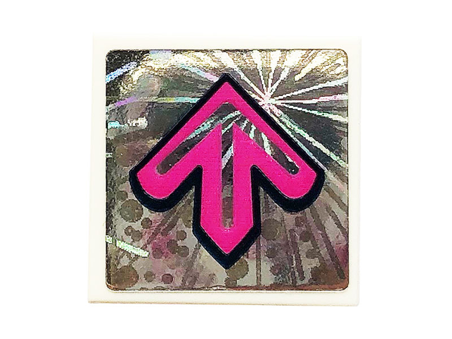 Lego Tile 2 x 2 with Dark Pink Arrow Pattern (Sticker) - Set 41375