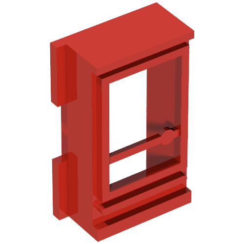 Lego Door 1 x 2 x 3 Left, without Glass for Slotted Bricks / Red