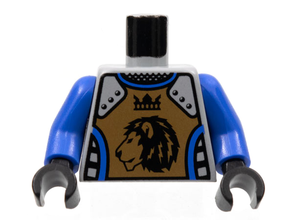 Lego Torso Castle Knights Kingdom II Lion with Crown Pattern / Royal Blue Arms / Black Hands