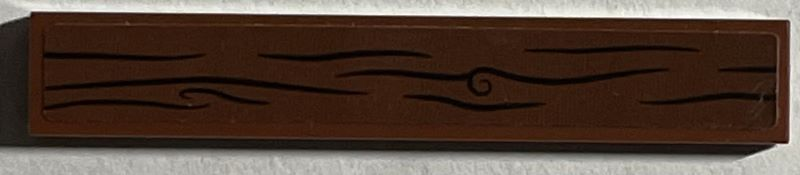 Lego Tile 1 x 6 with Wood Grain Pattern (Sticker) - Set 75947 / Reddish Brown