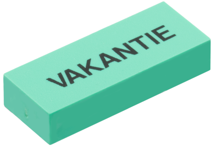 Lego Modulex Tile 2 x 5 with Black 'Vakantie' Print