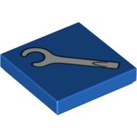 Lego Tile 2 x 2 with White Spanner / Screwdriver Print