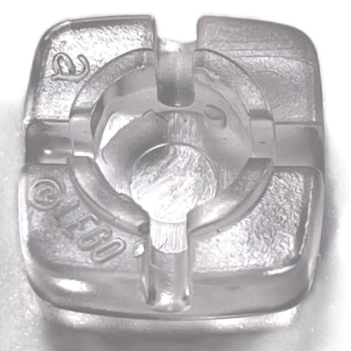 Lego Clikits Icon, Square 2 x 2 Small, with Hole [Polished] / Trans-Clear