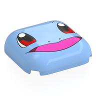 Lego Brick Round, Curved 4 x 4 with Squirtle Face, Red/Black Eyes, Open Mouth, Dark Pink Tongue Print