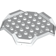 Lego Plate Special 8 x 8 x 2/3 Octagon with Rim / White