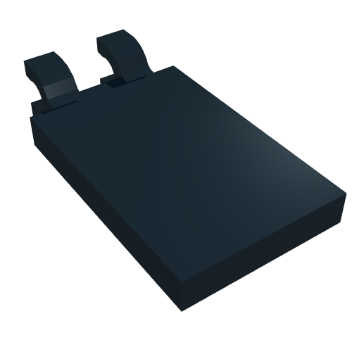 Lego Tile Special 2 x 3 with 2 Clips [Thick U Clips] / Black