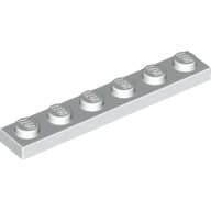 Lego Plate 1 x 6 / White