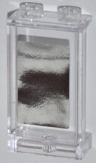 Lego Panel 1 x 2 x 3 with Side Supports - Hollow Studs with Rectangular Mirror Pattern (Sticker) - Set 3185 / Trans-Clear