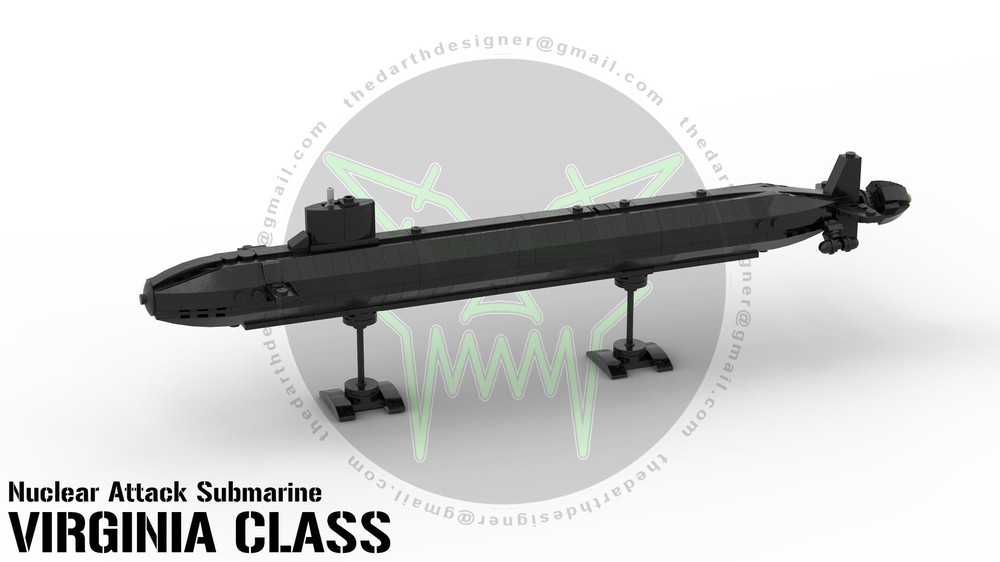Lego VIRGINIA CLASS Submarine - 1:300 Scale