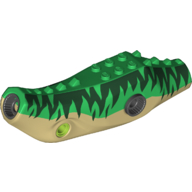 Lego Animal Body Part, Dinosaur, Baryonyx Body with Dark Green Markings, Green Back Print